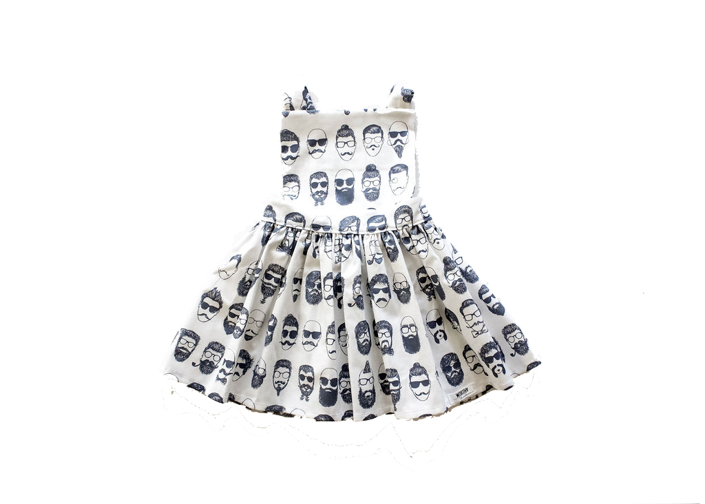 Beatnik pinafore dress by Worthy Threads, clothing brand for unique toddler clothes.