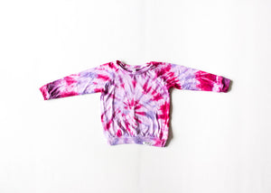 pink and purple tie dye raglan