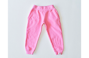 Kids hand dyed joggers in pink: matching loungewear sets