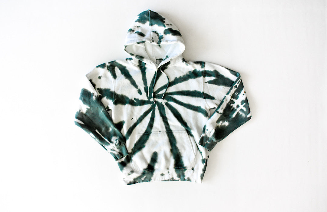 Tie dye hoodie sweatshirt in green: adult tie dye loungewear perfection!