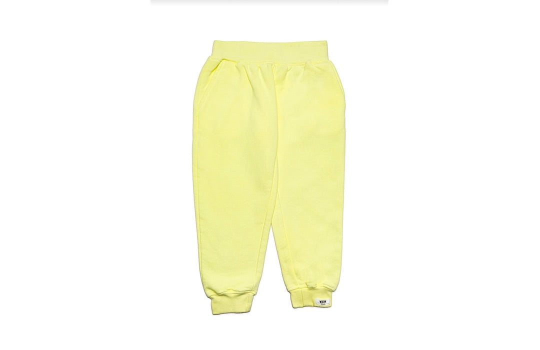 Kids hand dyed joggers in yellow