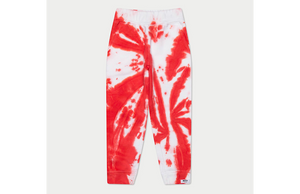 Christmas tie dye joggers in candy cane red and white