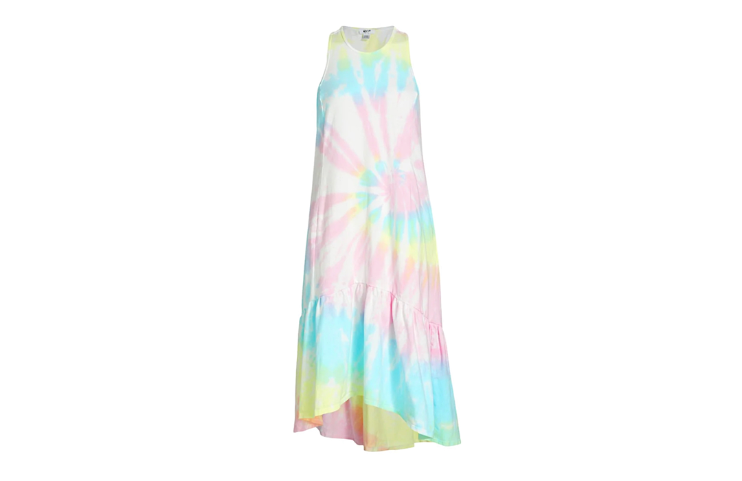 Adult tank dress in pastel tie dye